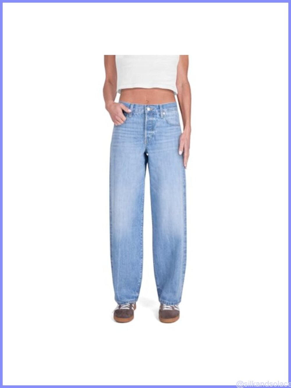 100% Cotton Wide Leg Baggy Jeans Mid Rise Button Fly 5-Pocket Relaxed Fit